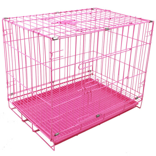 Dog cage, small dog puppy cage, Teddy dog cage with toilet, indoor and outdoor large cat cage, rabbit cage, dog fence, standard 50*35*40 (blue) cage + tray