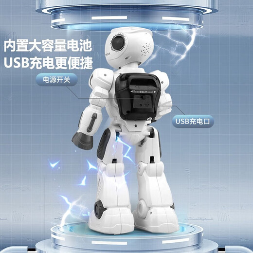 LOPOM intelligent early education robot Bluetooth remote control programming voice conversation boys and girls children toys birthday gift [early education companionship] programming robot