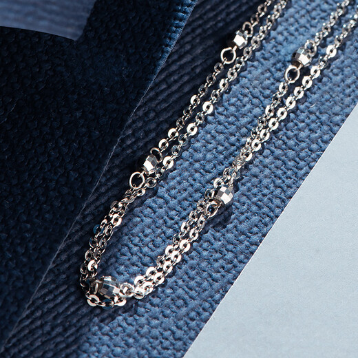 Pt.Charm platinum bracelet adjustable women's round bead bracelet birthday gift pt950 platinum double-layer hand ornaments Chinese Valentine's Day gift in stock 3.3-3.4 grams, about 16 cm long