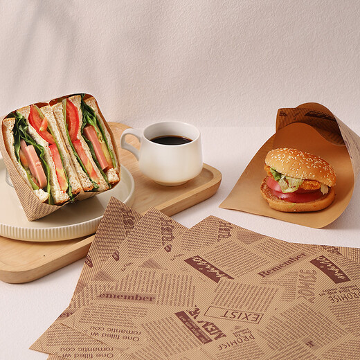 Badger sandwich wrapping paper toast burger hand cake baking greaseproof paper breakfast portable laminating paper 100 sheets