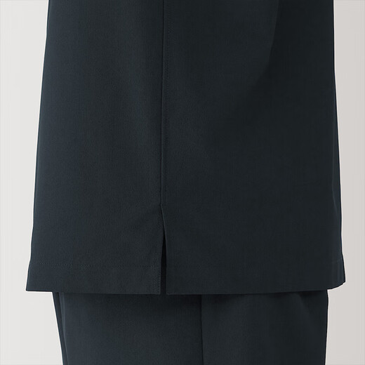 MUJI Men's Easy-Dry Wide Quarter-Sleeve POLO Shirt Men's T-Shirt Top Men's AC4ATA4A Dark Navy M (170/92A)