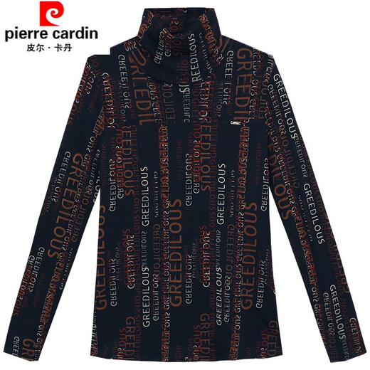 Pierre Cardin store women's early autumn turtleneck mesh bottoming shirt for women autumn 2025 new style temperament lace long-sleeved style gold M