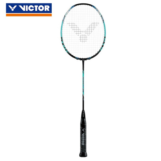 VICTOR Victory Professional Badminton Racket Onigiri TK-onigiri Full Carbon Ultra-Light Carbon Fiber Offensive Single Racket TK Onigiri - Blue Green + 70 Strings + Racquet Cover + Hand Glue 4U (80-84.9g)