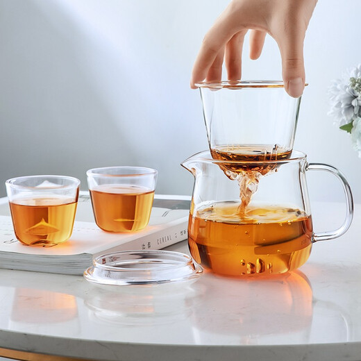 Yipot Tea Teapot Glass Tea Set Teapot Glass Tea Cup Mini Teapot Glass Tea Set Set Fengyu Pot Large Spout Easy to Clean