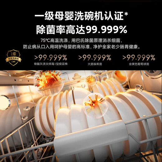 Mijia Xiaomi Mijia smart built-in dishwasher 13 sets S2 upgraded to strengthen the drying stove, first-class water efficiency, built-in cleaning, drying and storage integrated, variable frequency sterilization, white