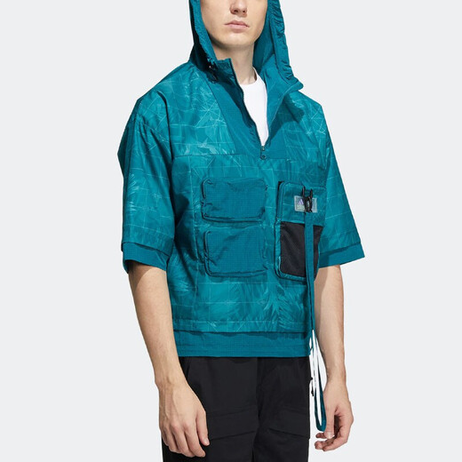 Adidas Siscutirshirt para hombres 2024 2024 Spring y otoño Autum a prueba de viento Sportswear Breatable Casual Chaqueta media Pulter de cremallera HE9 HE9928 Duck Green M