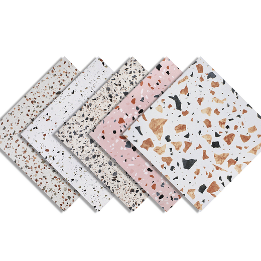Yuanjing Nordische Farbe großer Partikel Terrazzo Antiquitäten 600x600 Wohnzimmertür Geschäfte Café -Laden Internet Celamic Fliesen D6636 600x600