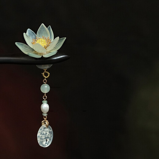 Kamalun (KAMALUN) lotus hairpin ancient style tassels black sandalwood Hanfu hairpin hairpin hairpin for girlfriend and wife birthday Chinese Valentine's Day gift picture style