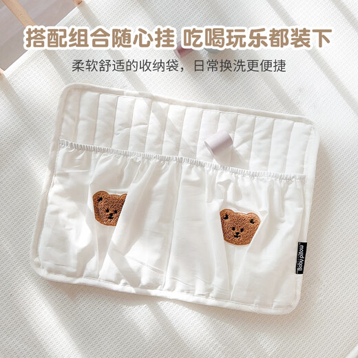 婴儿床挂袋收纳袋儿童床床头床边宝宝玩具储物袋尿布尿片置物袋 ins熊