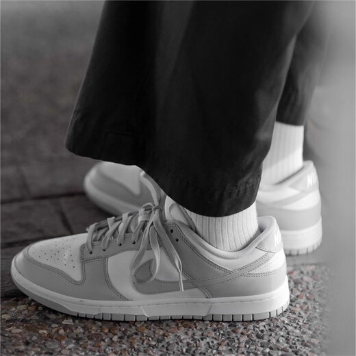 
Nike (NIKE) men's shoes 2025 new summer DUNK LOW sports shoes retro board shoes rubber sole low top light casual shoes white mist gray DD1391-103 42.5