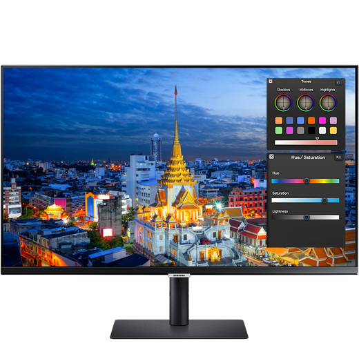 三星（SAMSUNG）32英寸分屏 4K HD600 量子点 护眼办公 竖屏 设计 IPS Type-C 台式笔记本外接 扩展屏 电脑 显示器 S80PB QLED量子点 S32B800PXC 官方直营旗舰店