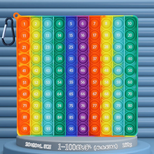 Vitalität Kinder interessante Zahl Crab Kinder Lernspielzeugdrucktastatur Alphanumeric 12x12 Multiplikationsformeln zur Zerstörung der Rattenpionierregenbogen 1-100 Zahlen (Single Rainbow 20cm)