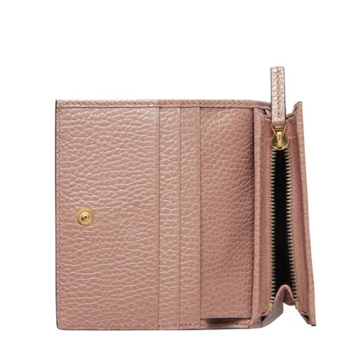 Gucci (GUCCI) classic women's beige/ebony presbyopia canvas gray pink leather card bag 65861017WAG5788 beige/ebony