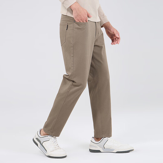 Dancing with the wolf [heavy cotton ammonia] Autumn and winter skin-friendly and warm commuting versatile stretch men's casual trousers 701 khaki 31