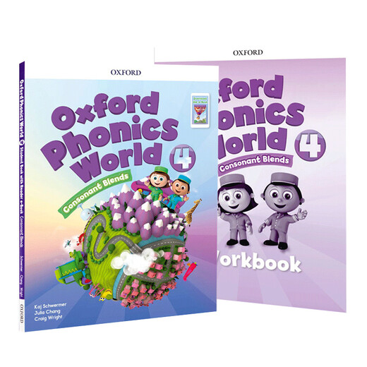 New version of Oxford phonics textbook Oxford phonics world level 4 main textbook + exercise book + APP + foreign teacher video course (Oxford University Press) Inspire children's pronunciation ability and improve reading ability Original English import Children's English learning