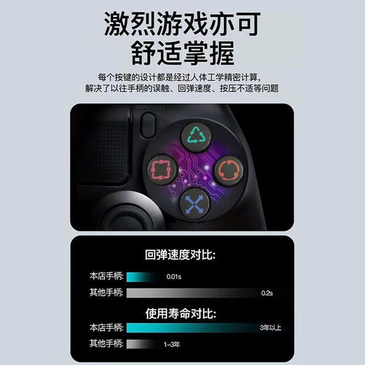 Game controller PS4 original replacement black myth Wukong suitable for PC version steam bluetooth wireless notebook somatosensory vibration ps4 game console original domestically produced new upgraded model Glacier White with wireless receiver
