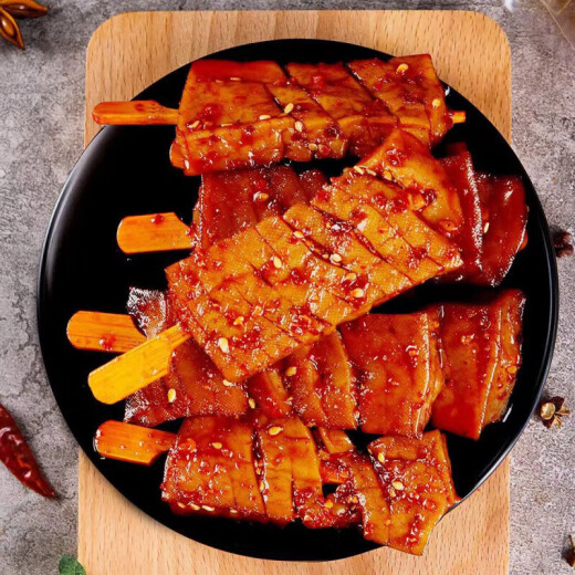 Shaoyang Wugang tofu orchid skewers spicy casual snacks Hunan specialty dried tofu to satisfy cravings and vegetarian meat snacks whole box, spicy flavor total 40 packs about 880g