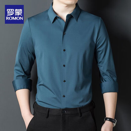 Romon Brand Young y Middle-Ehel Heads New Black Striped Striped Middle-Eding Dad Autfit Business Casual sin escaladera Camisa anti-wrinking 9926-Shangqing 170/M [sugerido 95-120Jin [Jin equivale a 0.5 kg]]]