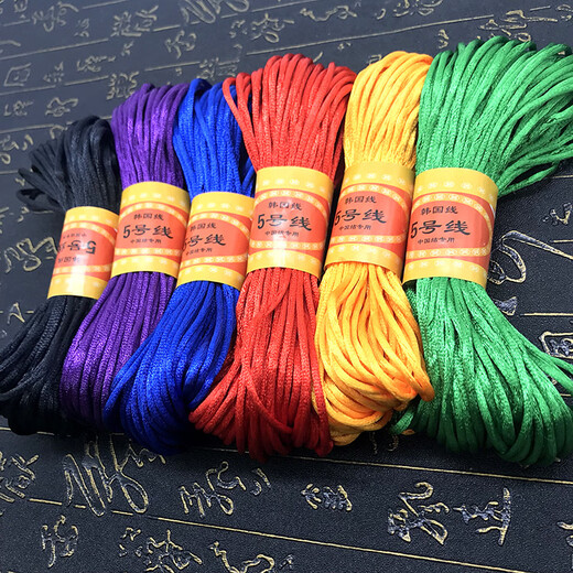 Lingmeng Chinese Knot No. 5 braided wire DIY handmade materials Dragon Boat Festival hand rope braided rope red rope lanyard golden yellow about 20 meters/piece No. 5 wire 20 meters