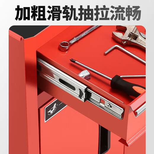 Yiming Hardware Tools Tin Cabinet Workshop Accessories Storage Rack Drawer Parts Box Multifunctional Thickened Repair Turnover Box Red Single Drawer Tool Cabinet (Casters with Lock)