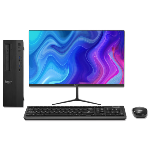 HUANGHE黄河 K681 G1 国产化信创商用 台式机主机电脑套机 定制产品 鲲鹏920 4核 2.6GHZ 32G内存 1T固态1G独显23.8显示器