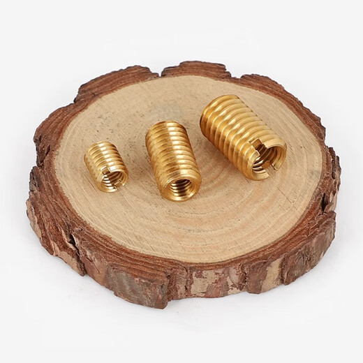 Bingneng brass screw sleeve thread repair sleeve copper internal and external tooth braces slotted screw sleeve reducing nut conversion sleeve self-tapping M2*0.4-M4*0.7-length 5 10 slots