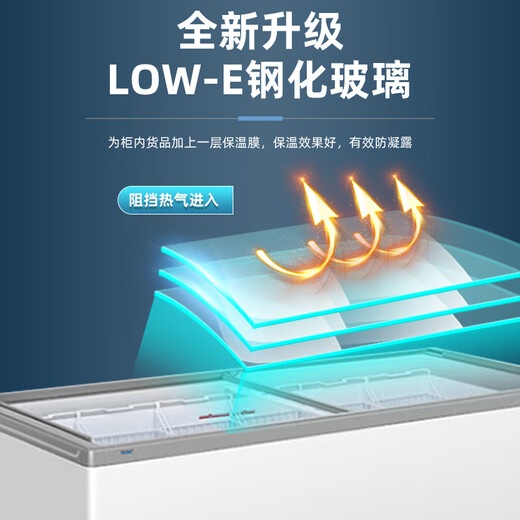 
Haier commercial horizontal large capacity display cabinet freezer freezer supermarket combination island cabinet glass door ice cream cabinet curved door seafood frozen products flat glass refrigeration conversion 1.8 meters 719 liters first-level energy efficiency
