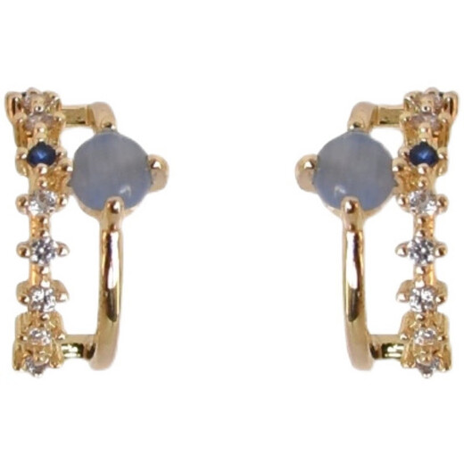 Yijin Ocean Blue Mist Blue Enchantress Cat's Eye Earrings Women's 925 Silver Needle Super Fairy Retro Forest Earrings Cat's Eye Earrings Silver Needle