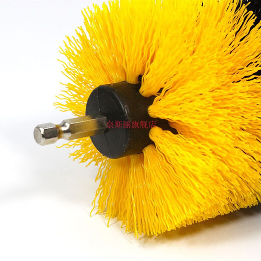 Electric cleaning brush disc drill brush floor tile carpet cleaning brush car wheel hub scouring pad polishing 3 red 3 green scouring pads + sticky disk 7-piece set