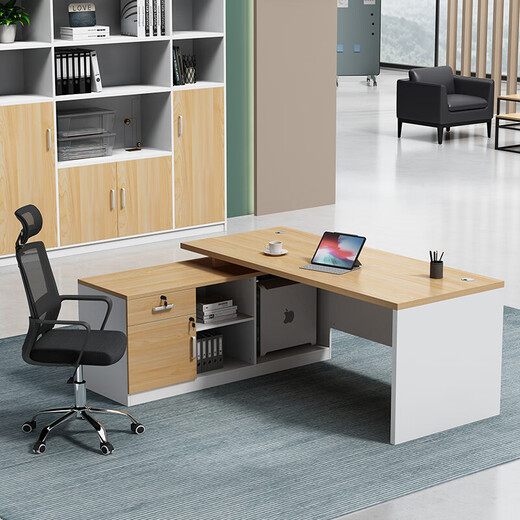 Nuoxiong Nuoxiong Boss Desk Simple Modern Desk President Desk Single Manager Desk Executive Desk Supervisor Desk and Chair Combination 1.4 Meter Supervisor Desk (Light Color)