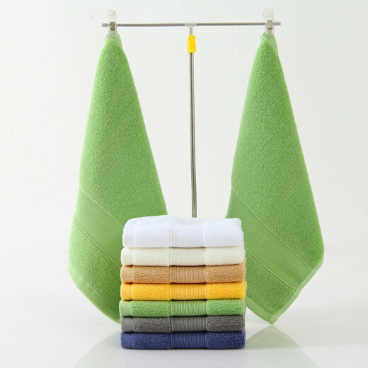 Full strength wide satin thickened imported and exported pure cotton towels custom logo solid color absorbent towels face towels high-end hotel towels can be customized yellow towels 160g (75*35)