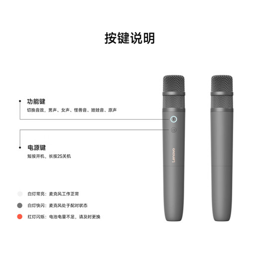 Lenovo projector-specific karaoke wireless microphone (dual microphone high-quality microphone core) adapted to Lenovo projection YOGA5000S