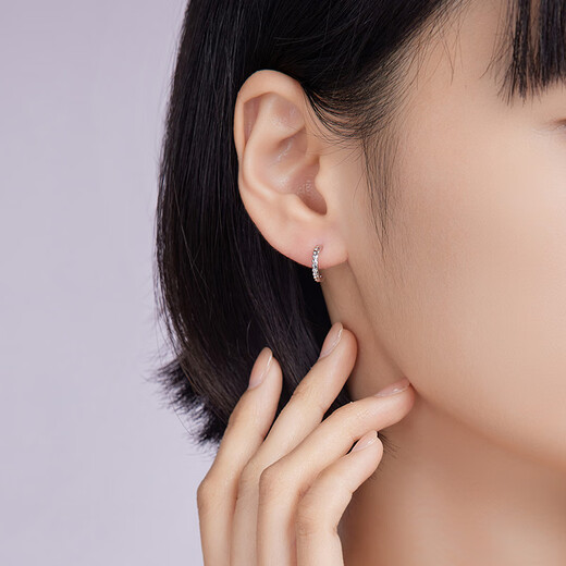 Liuguifu Jewelry Platinum Earrings Women's PT950 Earrings Plain and Elegant Geometric Earrings Birthday Gift 1.50g