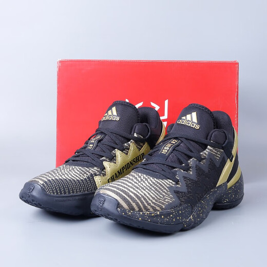 Adidas D.O.N. Ausgabe 2 Mitchell 2 Generation Co-Branded Wear-Resistant Schockpolstere Praktische Sportbasketballschuhe FY0872 FZ3881/Schwarzes Gold 44,5 (275 mm)