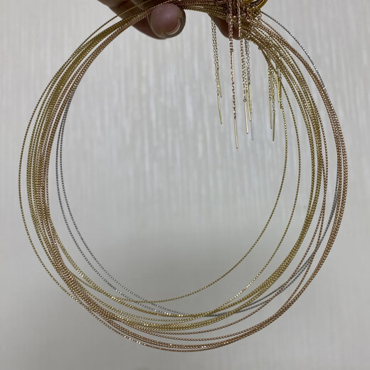 Fat Donglai's same style 18K gold collar with Japanese craftsmanship, adjustable sliding baby's breath, sturdy and durable, flashing gold l gold 08 collar style K gold yellow, 1 approx. 1.2 grams 45cm