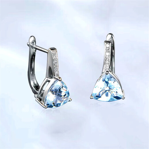 Haikai earrings for women, aquamarine earrings, luxury jewelry, Valentine’s Day, birthday gift for wife, girlfriend, aquamarine earrings (1.76 carats/flawless selection)