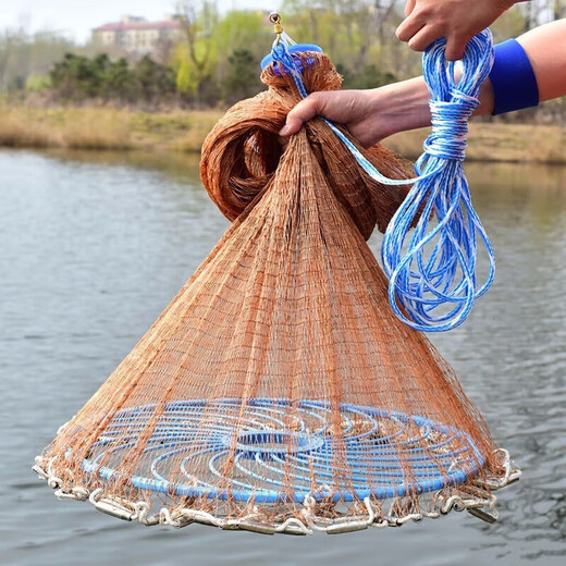 Ximei American-style Frisbee hand-thrown net, cast net to catch fish, automatic easy-throw fishing net, fishing gear, rotating net, tire line, fishing net, wire mesh, Frisbee hand-thrown net, tire line-600