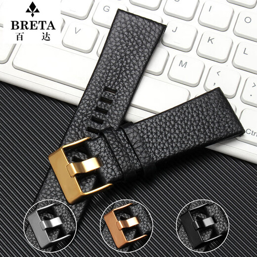 Pataca adapté aux accessoires de surveillance de la police pl.14698 13806 STRAPE DE THIDE DE COWS DE CALLE 24 26 28 30 mm Black + Silver Pin Boucle 26 mm
