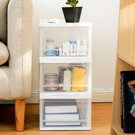 Caja de almacenamiento de cajón Alice Caja de almacenamiento de almacenamiento apilable Caja de almacenamiento transparente Alice Plastic Home OCD724 Modelo integrado de profundización