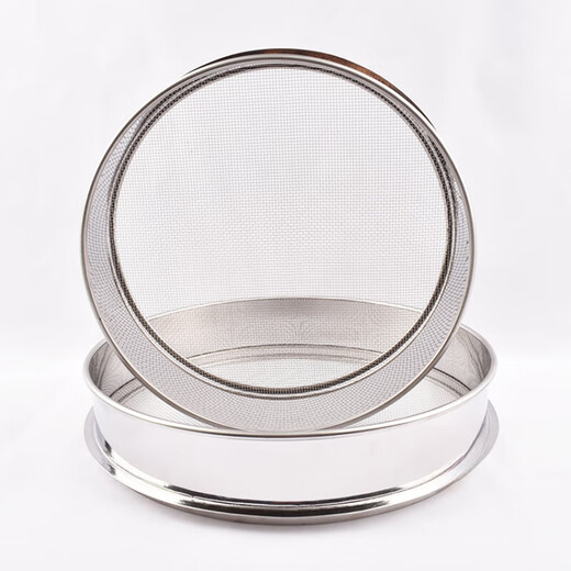 CLCEY buckwheat peel sieve, ribbed peel, tartary buckwheat shell sieve, filter impurities and remove dust 304 stainless steel 12 mesh mesh sieve 25 cm overall stainless steel thickened version