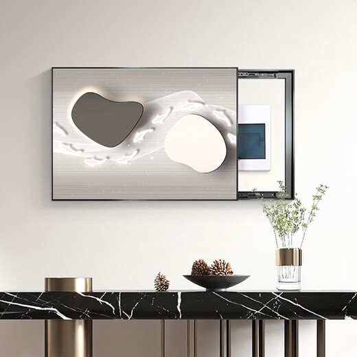 
Meiyouchun horizontal push-pull meter box painting decorative painting hydraulic living room dining room switch box cover distribution box switch box hanging painting HR846 55*45cm (block 45*35) left push-pull black frame