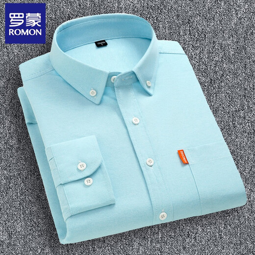 Romon Frühling Baumwolle Oxford Spinnhirt Herren Frühling und Herbststil Casual Long Sleeve Shirt Korean Lose Jacke Männer 681 Rose Red L Bitte beziehen Sie sich auf die Größenkarte, um eine Bestellung aufzugeben