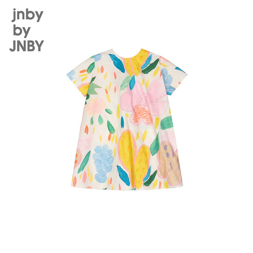 jnby by JNBY new Jiangnan cloth children's clothing short-sleeved A-type dress 24 autumn girls 1O7G12460 690/mixed powder (batch 1) random pattern 130cm