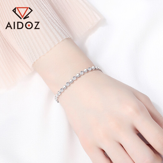 Aido Diamond platinum heart-shaped bracelet for women pt950 platinum love bracelet gift for wife, weight 9.1-9.3 grams, length 16+3cm
