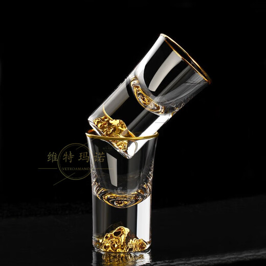 VETROAMANO crystal glass Jinshan white wine cup scale wine divider storage set high-end one-cup spirits cup 8 pots 8 cups handleless Jinshan style