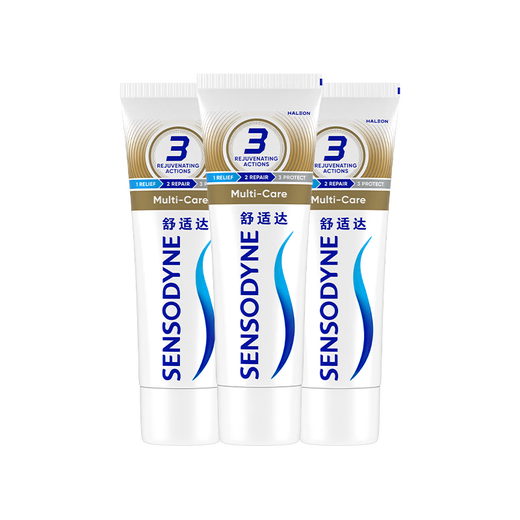 Soins confortables dentifrice anti-sensible 300g (100g * 3 + 30g * 1 / brosse à dents * 1) envoyé au hasard avec un emballage neuf et ancien