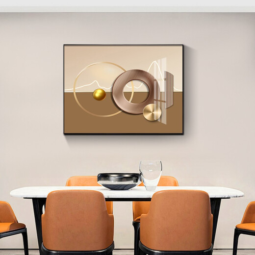 Villa electric meter box hydraulic decorative painting modern simple horizontal version restaurant weak current box hanging painting abstract art living room mural abstract art 12596-2 mirror crystal porcelain 100*80 cover size 84*73 black