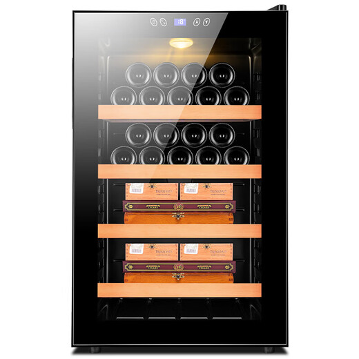 CIGARLOONG cigar cabinet constant temperature moisturizing cedar wood shelf naked dual-core dual-core refrigeration small household energy-saving silent cigar and red wine dual-purpose intelligent electronic humidifier 65C 65C merbau wood red wine cigar style 70L cigar cabinet