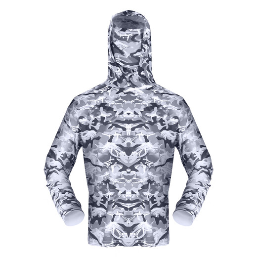 JIADIAONI quick-drying clothing ice silk sun protection fishing clothing hooded zipper anti-mosquito clothing breathable fishing clothing men's outdoor clothing Luya sun protection hydrophobic fishing clothing S style L