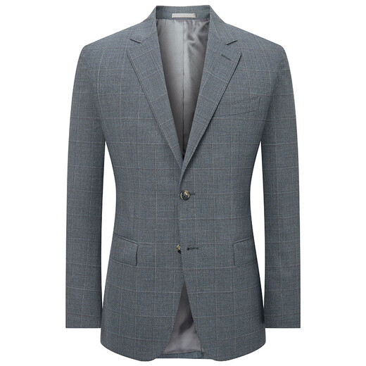 Anniversary Bird Suit Men's Spring New Men's Business Casual Suit Plaid Suit Suit Pants Suit Men's Pearl Gray Inlaid Brown Double Line Plaid 44 A(165/88) /Please note waist or pants